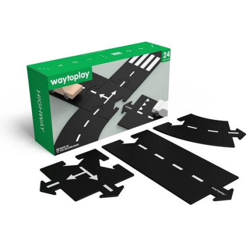 Waytoplay Highway, de flexibele autobaan (24 delen) - binnen en buiten spelen - onverwoestbaar - combineer met je andere speelgoed