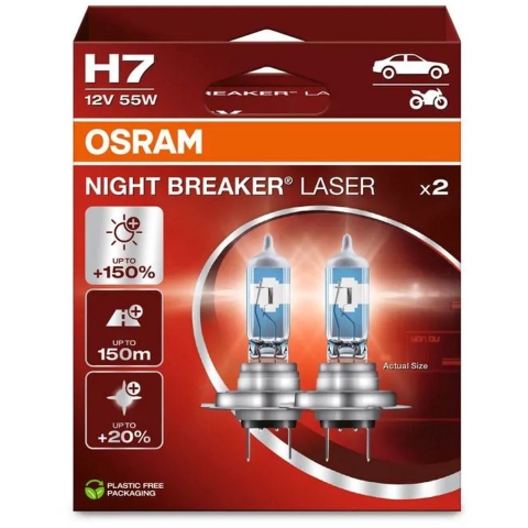 OSRAM 64210NL-2HB Halogeenlamp Night Breaker Laser Next Generation H7 55 W 12 V