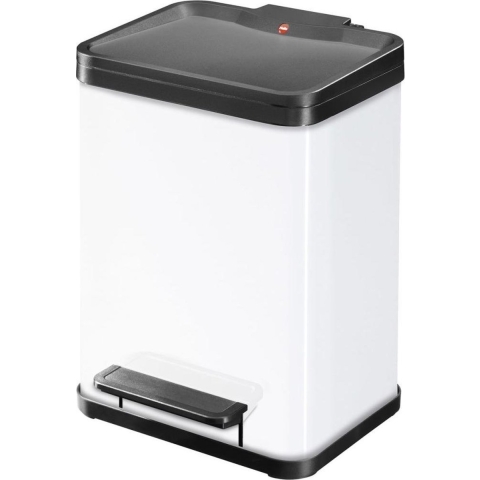 Hailo Öko uno plus M 6192300 Afvalbak 17 l Plaatstaal (b x h x d) 320 x 430 x 340 mm Wit Met voetpedaal 1 stuk(s)