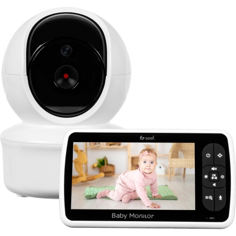 Saaf Babyfoon - Incl. Camera en Monitor - Bestuurbaar/kantelbaar - Praatfunctie - 5"Scherm