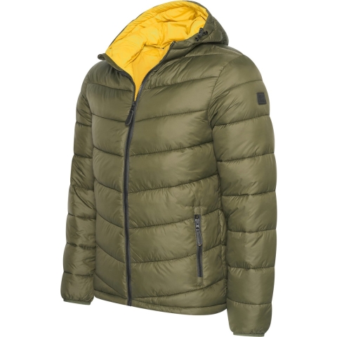 Cappuccino Italia - Heren Jas winter Hooded Winter Jacket Army - Groen - Maat L