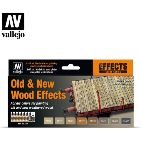 Vallejo 71187 Modelspoor mengkleur Lichtbruin, Goudbruin, Zand, Hout, Beton-grijs, Zandgrijs, Donkergrijs 8 stuk(s)