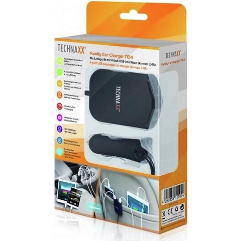 Technaxx 4708 TE14 Sigarettenaanstekerverdeler Interfaces: USB: 4 x