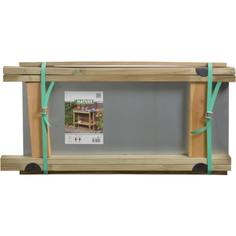 Oppottafel voor zaaien en verpotten zink,FSC hout H97x85x42cm - Nature