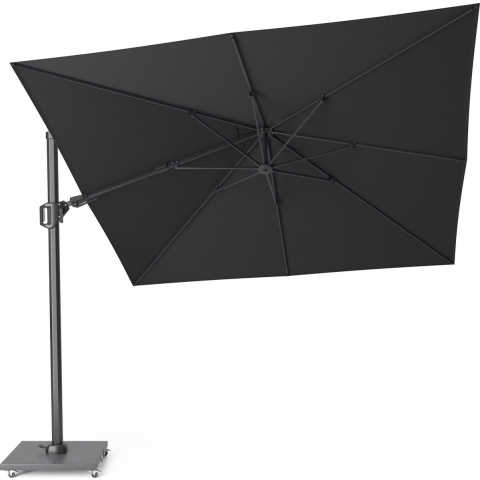 Zweefparasol Challenger Zijwaarts Kantelbaar (T2) premium 3x3 meter Faded Black zonwering - Platinum
