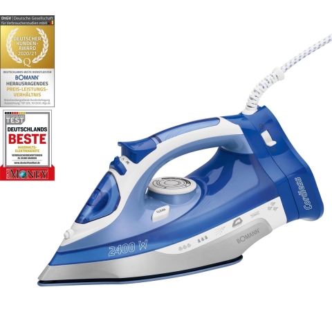 Bomann DB 6006 CB Stoomstrijkijzer 2400W Blauw/Wit