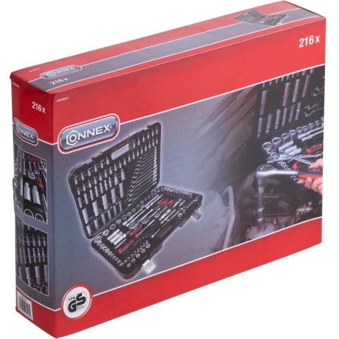 Connex Steeksleutelset 1/4+3/8+1/2 216Dlg - COX580216