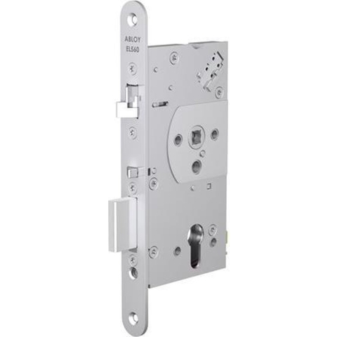 ABLOY EL560 Veiligheidspaniekdeurslot | enkelzijdig krukgestuurd | zelfvergrendelend | SKG** | DM55mm | PC72mm | voorplaat RVS 24x235mm afgerond |