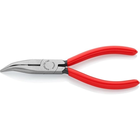 Knipex 25 21 160 Platte rondbektang Elektronica en fijnmechanica 40° gebogen Vanadium elektrostaal 160 mm