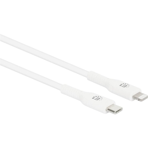 Manhattan USB-kabel USB-C stekker, Apple Lightning stekker 1.00 m Wit 394512