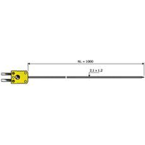B + B Thermo-Technik 0644 1402-30 Luchtsensor -50 tot +400 °C Sensortype K