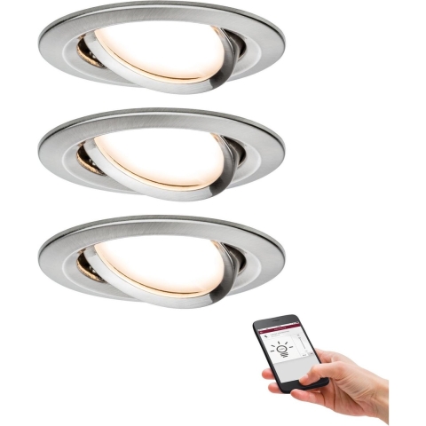 Paulmann 92959 LED-inbouwlamp Set van 3 stuks LED 18 W IJzer (geborsteld)