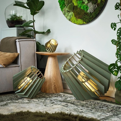 van Tjalle en Jasper - Spot-nik - Vloerlamp - Gekleurd MDF Mint Groen - Nederlands product - Bouwpakket - Fitting E27