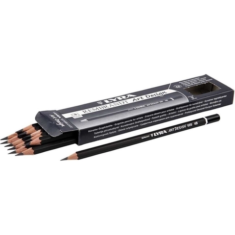 Tekenpotloden - 12x - professionele grafietpotloden - hardheid 4B - D 6,9 mm - vulling 1,8 mm -