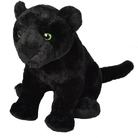 Wild Republic Pluche panter knuffel - zwart - 40 cm - knuffeldier - panterknuffel -