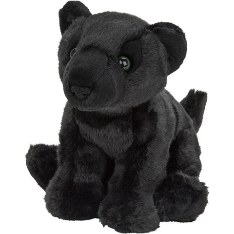 Nature Planet pluche panter - zwart - 22 cm - knuffeldier - panter knuffels -
