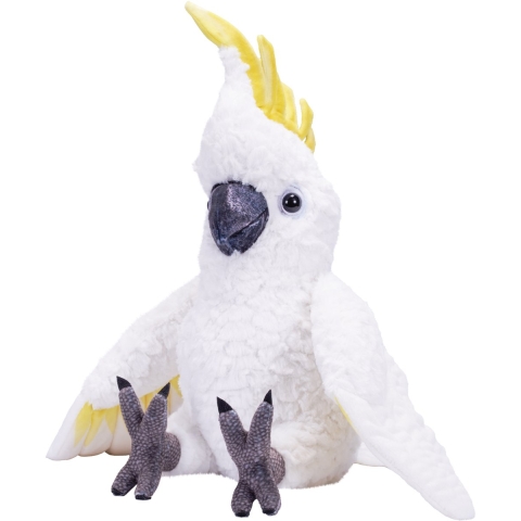 Wild Republic kaketoe vogel knuffel - wit - 30 cm - pluche - knuffeldieren - papegaaiachtigen -