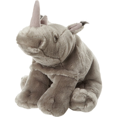 Nature Planet pluche Afrikaanse Neushoorn - knuffel - 22 cm - Dieren knuffels -