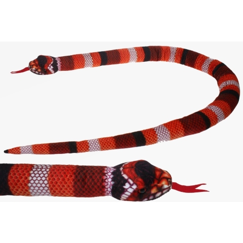 Cornelissen Pluche Koraal slang knuffeldier - rood - 150 cm - met kraalogen -