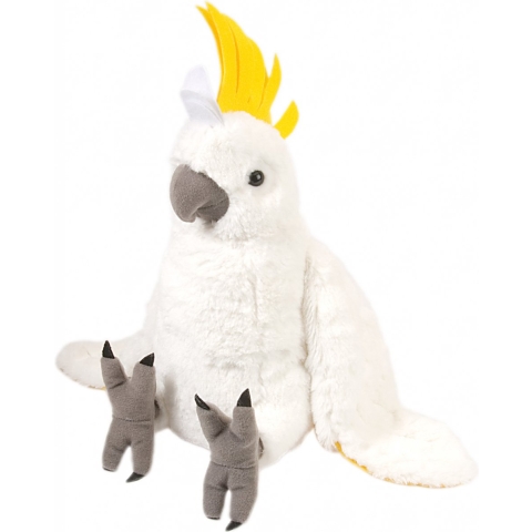 Wild Republic pluche kaketoe vogel knuffel - wit - 30 cm -