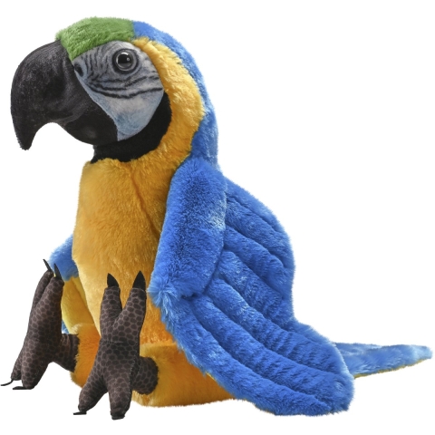 Wild Republic Ara knuffel - blauw - pluche - 33 cm - vogels - dieren - papegaai -