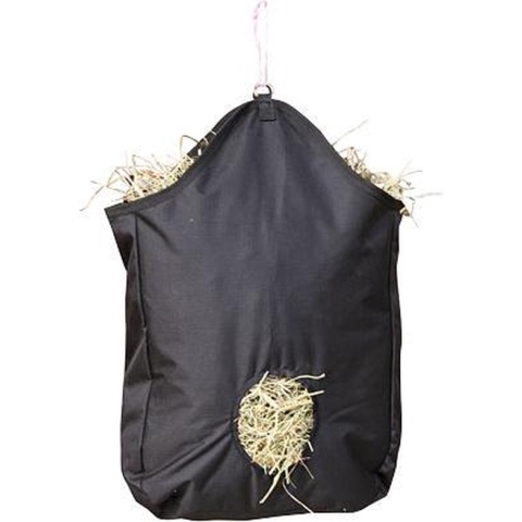 Excellent Hooizak – Hooiruif voor paarden – Slowfeeder – Ideaal voor tijdens het vervoeren – Opening 12cm Ø – 65x50cm - Zwart
