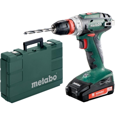 Metabo BS 18 Quick 602217500 Accu-schroefboormachine 18 V 2 Ah Li-ion Incl. 2 accus, Incl. koffer
