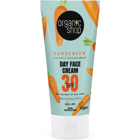 Organic Shop Zonnebrandcréme Gezicht SPF 30 Normale huid 50 ml