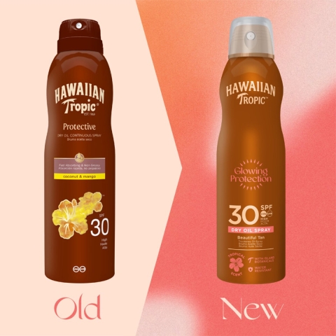 2x Hawaiian Tropic Zonneolie Spray Protective Coconut&Mango SPF 30 180 ml