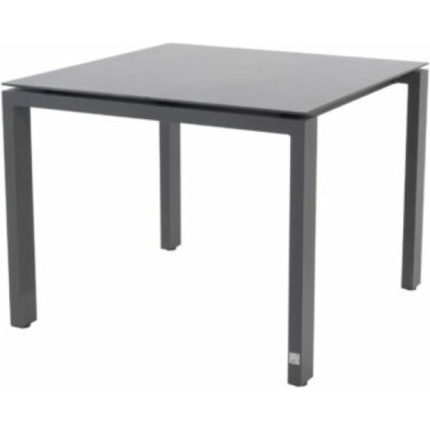 4SO Goa Tafelframe Antracite Met HPL Tafelblad Slate Antracite 95 x 95 cm - 4so