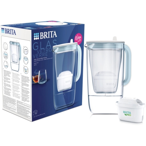 Brita Glazen Waterfilterkan 2.4L + MAXTRA PRO Waterfilter Wit/Transparant