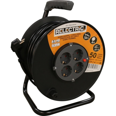 Relectric kabelhaspel 50 mtr 3x1,5mm - RELEC492183 RELEC492183