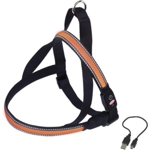 Nobby Lichtgevende Tuig - Hond - Oranje - Buikband: 50 tot 65 cm - Borstband: 48 cm