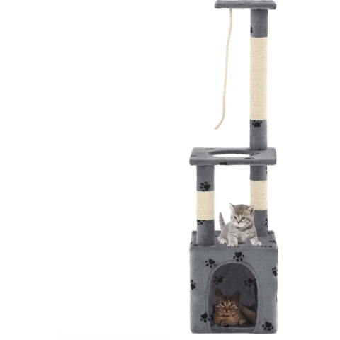 vidaXL-Kattenkrabpaal-met-sisal-krabpalen-109-cm-grijs