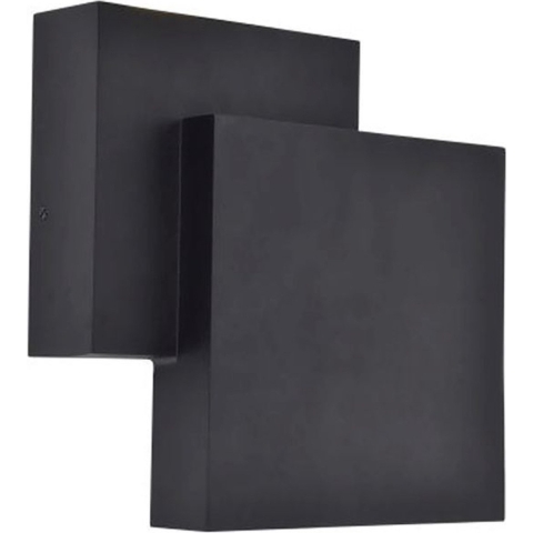 Lutec Rialto - Buiten Wandlamp - 6,4 X 19,5 X 19,5 Cm - 21W LED Incl. - IP44 - Mat Zwart