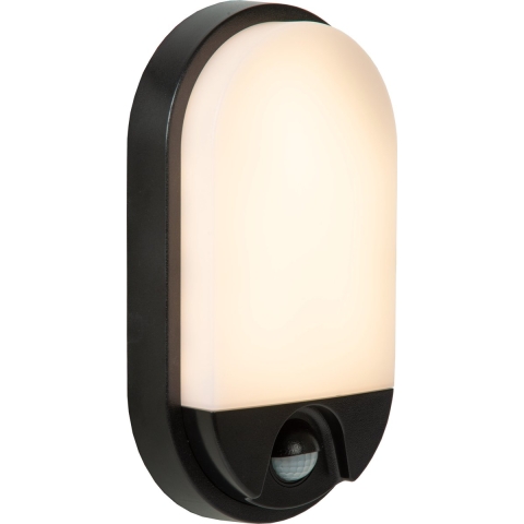 Lucide Hups IR - Buiten Wandlamp Met Sensor - 11,9 X 4,5 X 21,2 Cm - 10W LED Incl. - IP54 - Zwart