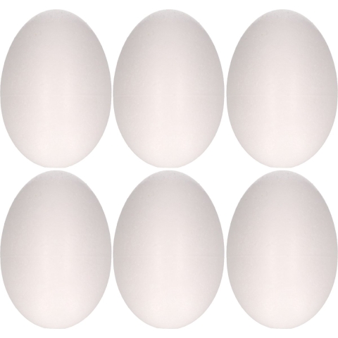 6x Piepschuim figuren eieren van 12 cm -