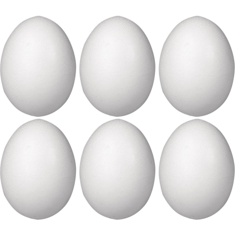 Piepschuim hobby vorm - 6x - ei - 12 cm - DIY knutsel figuren - paasei -
