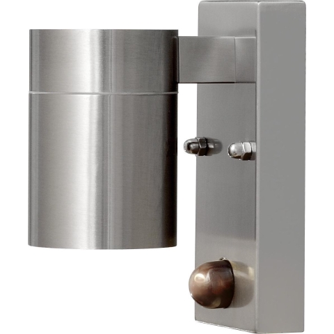 Konstsmide Modena Single - Buiten Wandlamp Met Sensor - 6,5 X 11 X 14 Cm - IP44 - Roestvrij Staal