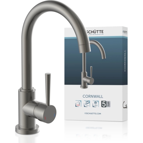 Schutte CORNWALL ééngreepsmengkraan keuken met ronde uitloop| grafiet mat
 - 79162 79162