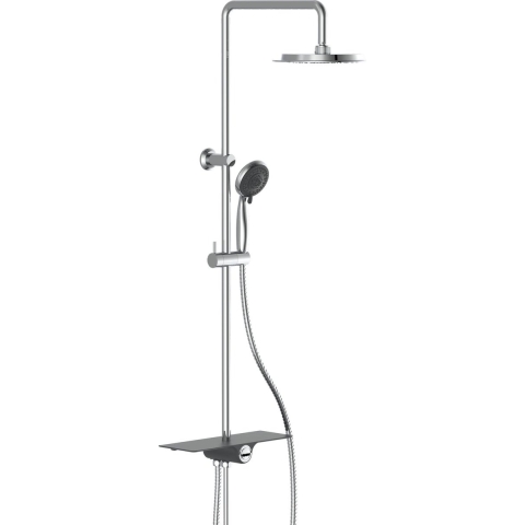 Schutte AQUASTAR hoofddouche set met planchet | chroom-antraciet
 - 60501 60501