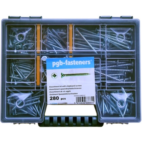 pgb-Europe PGB-FASTENERS | Assortimentsdoos met schroeven 280 dlg - ASS008001028001