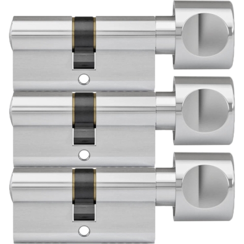 DOM knopcilinder Plura 30/30mm - SKG 2 sterren - 3 gelijksluitende knopcilinders