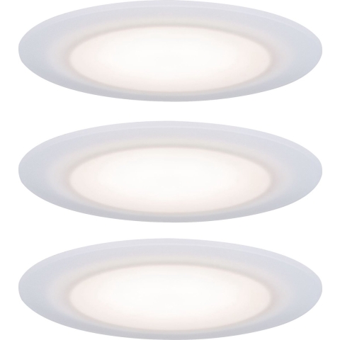 Paulmann LED-inbouwlamp voor badkamer Set van 3 stuks 15 W Satijn, Wit