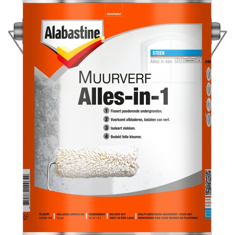 Muurverf alles in 1 5l - Alabastine