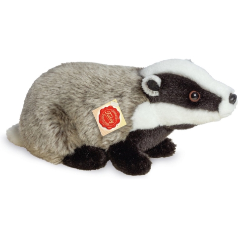 Knuffeldier Das - pluche knuffel - premium kwaliteit knuffels - grijs - 30 cm - bosdier knuffel -