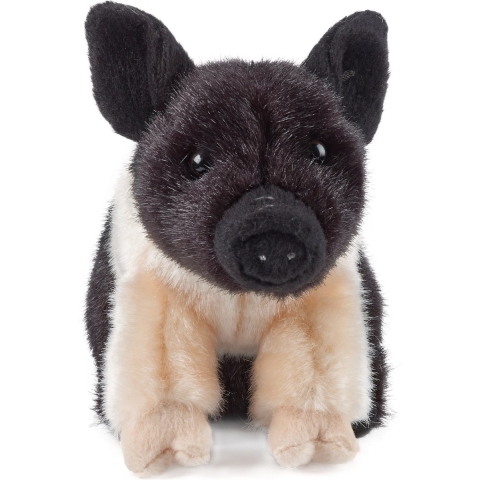 Pluche zwart/roze varken knuffel 20 cm speelgoed -