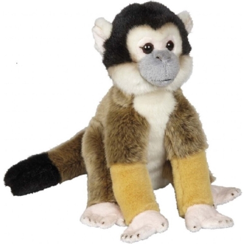 Ravensden pluche knuffel doodshoofd aapje - 28 cm - apen knuffels - kraaloogjes - dieren -