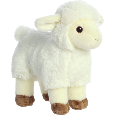 Aurora Pluche schaap/lammetje - knuffeldier - wit - 20 cm - boerderij knuffel -
