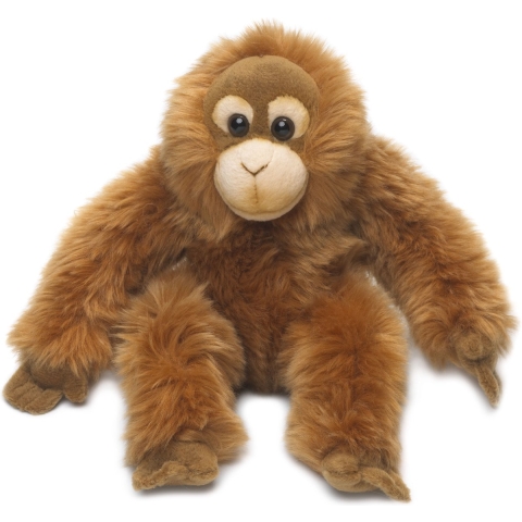 WNF knuffel Orang oetan - bruin - 23 cm - pluche - aap - knuffeldier - apenknuffel -